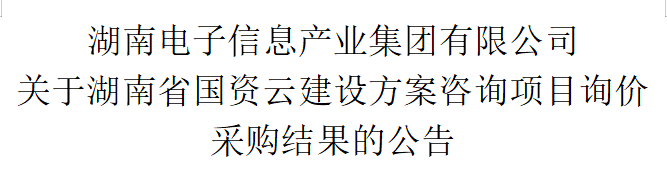 开云集团有限公司 关于湖南省国资云建设方案咨询项目询价采购结果的公告